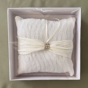 Elegant White Ring Bearer Pillow